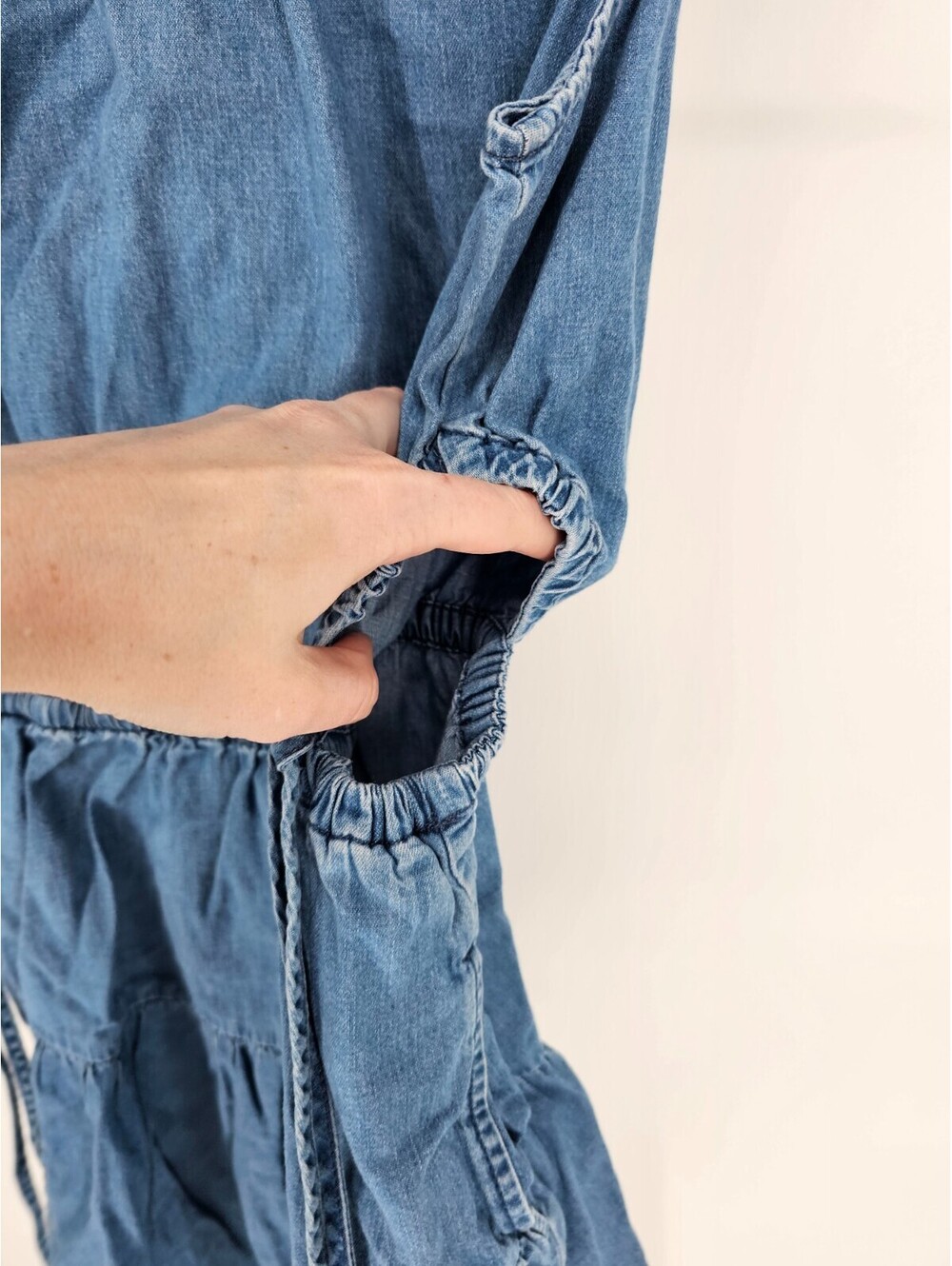 Gap Womens Sz S Denim Side-Tie Cutout Mini Dress Blue Jean Sleeveless - Picture 3 of 4